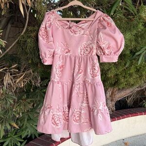 Charming Pink Rose Kids Dress
